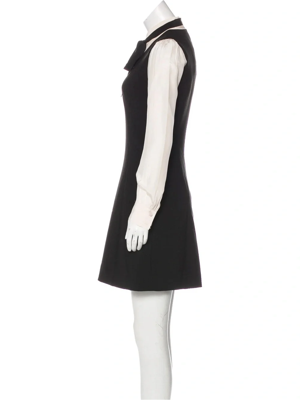 Kate Spade Bow Tie Crepe Silk A Line Black Dress 6